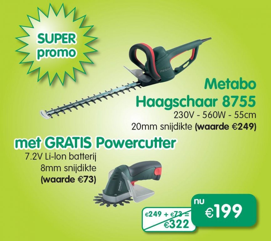 Superpromotie heggenscharen METABO