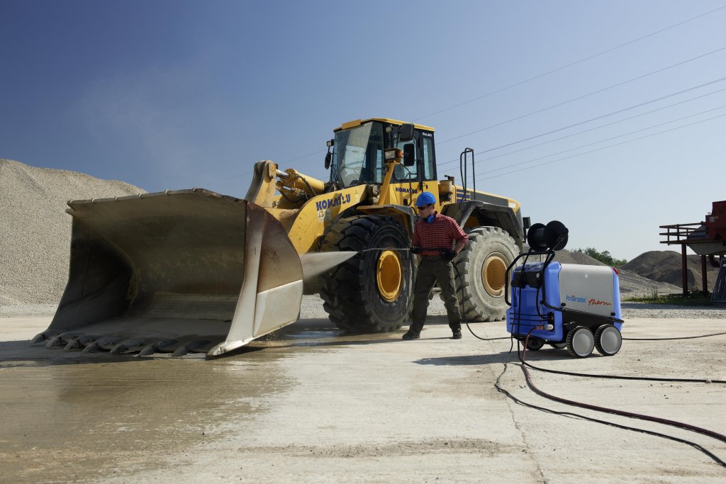 Kranzle warmwater drukreiniger in actie