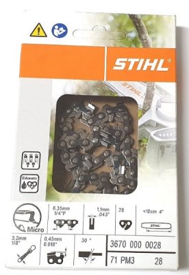 Ketting 1/4 PM3 1.1mm 28s voor accuzaag GTA26 STIHL 36700000028