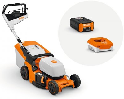 STIHL accugrasmaaier RMA 448.3 PV (36V-1450W - 4in1 - 46cm - zelftrekkend 2-4.5km/u - met accu AP300S en lader AL301)