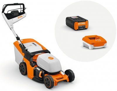 STIHL accugrasmaaier RMA 443.3 PV (36V-1450W - 4in1 - 41cm - zelftrekkend 2-4.5km/u - met accu AP300S en lader AL301) 